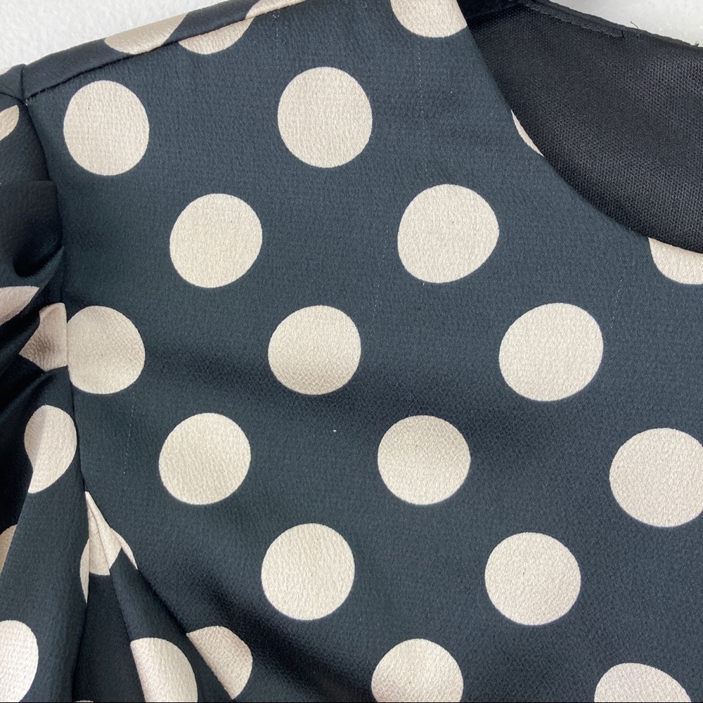 Mac Duggal Black Maxi Dress with Cream Polka Dots - Picture 7 of 14